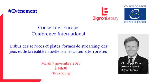 Conférence Internationale - Conseil de l'Europe - Lundi 6 et mardi 7 novembre 2023