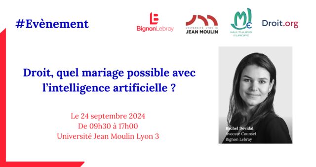 Colloque - Droit, quel mariage possible avec l’intelligence artificielle ? - Le vendredi 27 septembre 2024