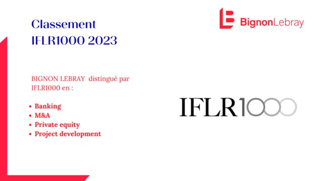 Bignon Lebray distingué dans le guide IFLR1000 2023