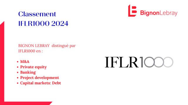 Bignon Lebray de nouveau distingué dans le guide IFLR 1000 2024